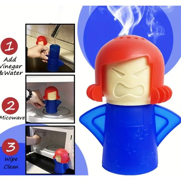 Angry Mama Microwave Oven Steam Cleaner Disinfects With Vinegar & Water - GUC - Picture 15 of 15